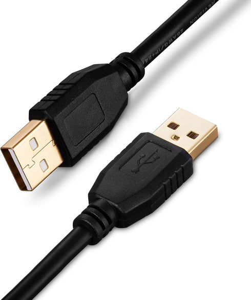Tan QY USB A to A Male Cable 65Ft - USB Male to Male Double End Cord with Gold-Plated Connector