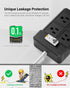 Extension Cord with 4 Gang Sockets, GFCI Power Strip, 15A Grounded 6.56FT Heavy Duty Cable for Outdoor