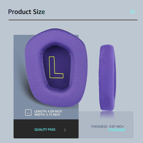 Logitech G733 Gaming Headset Fabric Replacement Ear Pads, Soft Mesh & Isolation Foam, Fits G335 Wireless Headphones