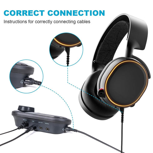 Arctis 5 Cable Compatible with SteelSeries Arctis 3, 5, 7, Pro Gaming Headset, Replacement Audio Cable Cord, 5ft