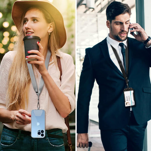 CACOE Phone Lanyard 2 Pack with Adjustable Neck Strap and Phone Patches, Universal Multifunctional Lanyards for Most