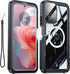 Shop Motorola Moto G Power 5G 2024 Case: Waterproof, Shockproof, 20 FT Drop Proof, IP68, Magnetic Cover - Black.