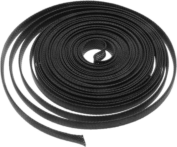DGZZI Braided Wire Sleeve, 16.4ft 1/4 Inch Flame-Retardant Black Expandable Cable Sleeving for Automotive