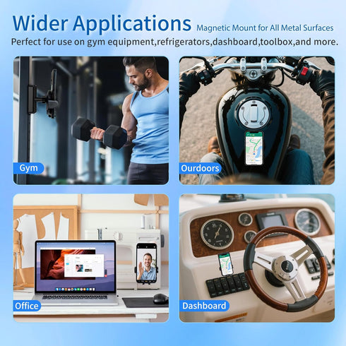 ROCKFREE N52 Magnet,360 Magnetic Phone Holder with Auto-Locking Clip,Strong Adjustable Phone Mount