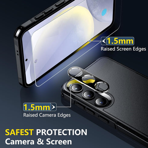 Samsung Galaxy S24 Plus Case by SPIDERCASE, Heavy Duty Shockproof, 10 FT Military Grade Drop Protection, Black.