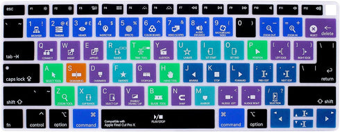 English Silicone Final Cut Pro X Shortcuts Keyboard Cover Skin for MacBook Air 13, Retina Display, Model A1932