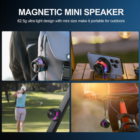Edifier G200 Magnetic Bluetooth Speaker, 5W Mini Speakers Wireless with Bluetooth 5.3, RGB Light, Game Mode, 7H Playtime, Portable Phone Stand for iPhone, Travel, Golf Cart - Black