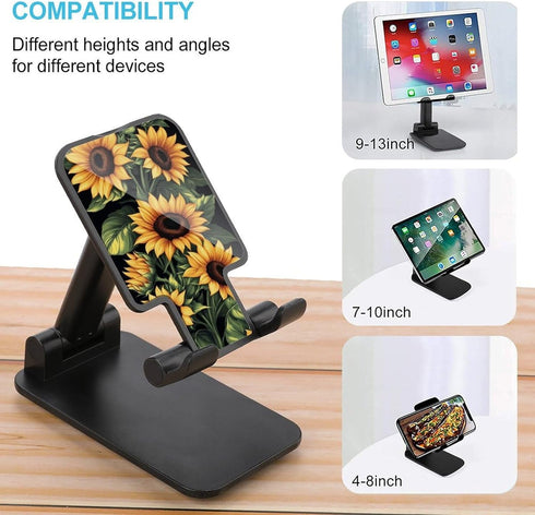 DuduYH Bouquet of Yellow Sunflowers Cell Phone Stand Foldable Adjustable Phone Stand for Desk