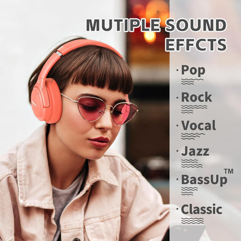 65H 6 Headsets, BERIBES Bluetooth Headphones Over Ear, Playtime and EQ Music Modes Wireless Headphones with Microphone