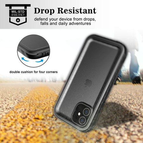 SPORTLINK Waterproof Case for iPhone 11, Full Body Heavy Duty Protection, Shockproof Dustproof with Clear Screen