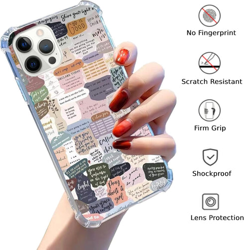 Bible Verses Aesthetic Phone Case for iPhone 11 Pro, Cute Indie Christian Positive Quotes Cover for Teens Men Women