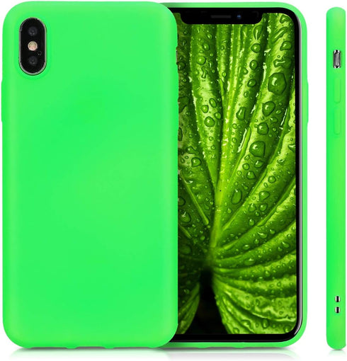 kwmobile Soft Slim Protective TPU Silicone Case Compatible with Apple iPhone X - Neon Green