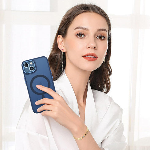 BENTOBEN iPhone 13 Case - Slim, Shockproof, Translucent Matte, Navy Blue, Compatible with MagSafe, for Men, Women,