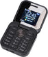 Brrnoo Flip Small Cell Phone Dual Nano SIM Media Player HD Rear Camera LED Flashlight GSM Network Seniors (Black)