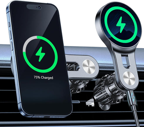 15W Magsafe Car Mount Charger - Long Arm Magnetic Wireless Charger for iPhone 16 Pro Max 15 14 13 Plus
