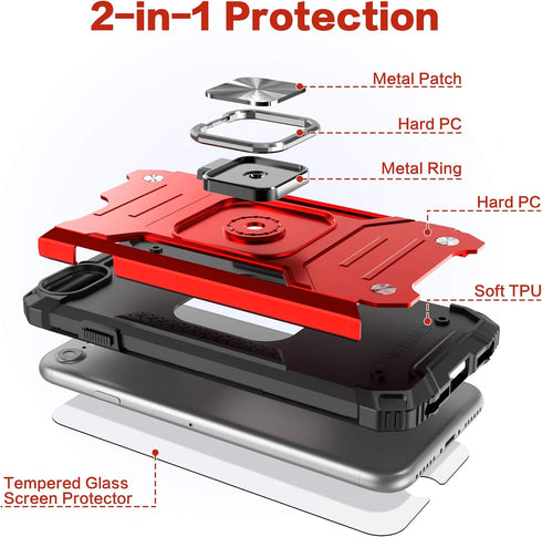 iPhone SE 2020 Case with Screen Protector, Shockproof Drop Test Cover, Lightweight Protective Case for iPhone