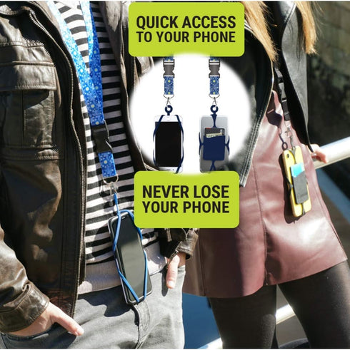 Gear Beast Cell Phone Lanyard - Mobile Phone Lanyard with Case Holder, Card Pocket, Soft Neck Strap, Black