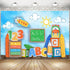 XUNJIN NO.1 Back to School ABC Photography Background Globe Pencil Book Children Birthday Portrait