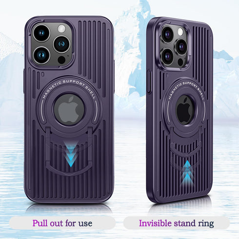 iPhone 13 Pro Case with MagSafe Wireless Charging - Shockproof Protective Case with Invisible Built-in Stand, Purple