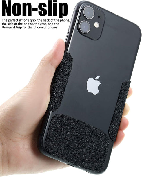 4 Pieces 5 by 7.8 Inch Rubberized Anti-Slip Safety Tape, Adhesive Non-Slip Pads for Phones Gaming Cases (Black)