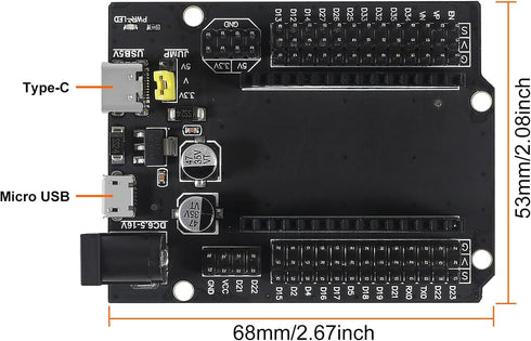 6pcs ESP32 GPIO Breakout Board, 30Pins ESP32 Development Board Type-C USB and Micro USB, WiFi+Bluetooth