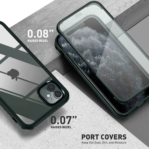UBUNU for iPhone 12/iPhone 12 Pro Case with Screen Protector, Built-in Tempered Glass, 2024 Upgraded Dual Layer Clear