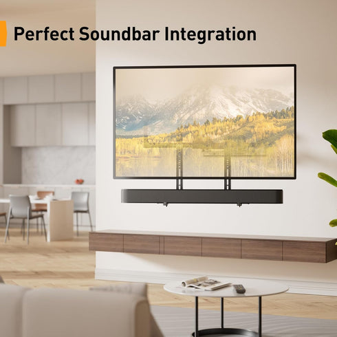 Perlegear Soundbar Mount, Under TV Sound Bar Mount with Holes/Without Holes, Non-Slip Base Holder