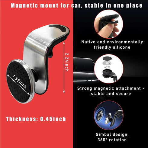 Magnetic Phone Holder for Car, 360 Degree Adjustable Super Strong Magnet Air Vent Cell Phone Holder Mount for All