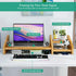 Ufine Bamboo Laptop Stand for Desk, Adjustable 3 Heights Notebook Stand with 2 Tier Storage Shelf, Home Office Organizer