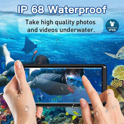 AICase Waterproof Case for Samsung Galaxy S23 Ultra, Full Body Rugged Transparent Phone Case with Built-in Screen