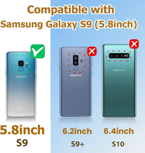 Loheckle Samsung Galaxy S9 Case for Women, Designer Square Case with Ring Stand Holder and Lanyard, Stylish Bees Luxury