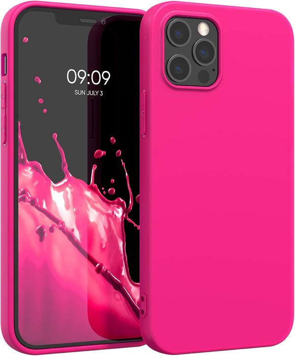kwmobile Soft Slim Case for Apple iPhone 12 Pro Max - Protective TPU Silicone Cover - Neon Pink