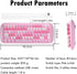 Lomiluskr Cute Colorful Wired Mechanical Keyboard for Girls, Compact 84 Keys with Round Keycaps, Pink Switch