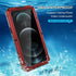Mitywah Heavy Duty Waterproof Case for iPhone 12 Pro, Shockproof with Built-in Screen Protector, 6.1 Inch, Red