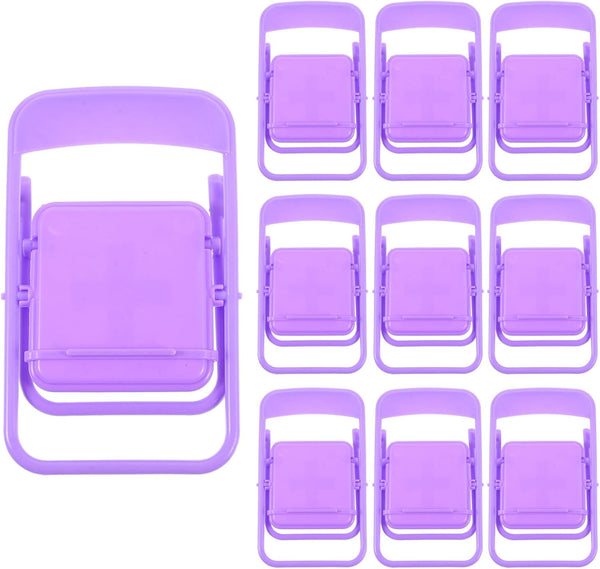 Angoily 10pcs Folding Chair Design Phone Stands Mobile Phone Brackets Creative Cellphone Holders