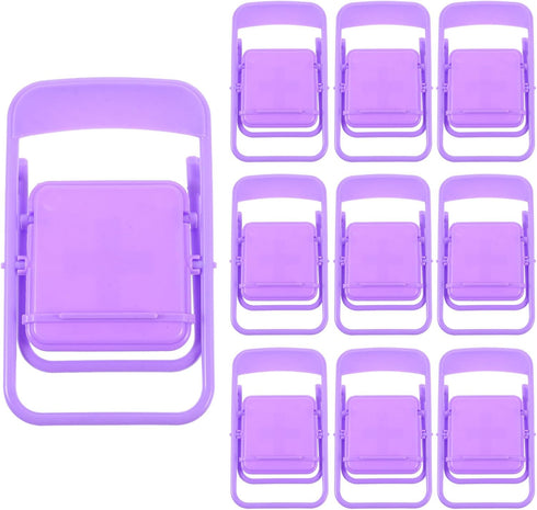 Toddmomy 10Pcs Folding Chair Shape Phone Stands Portable Desktop Phone Holders Cartoon Storage
