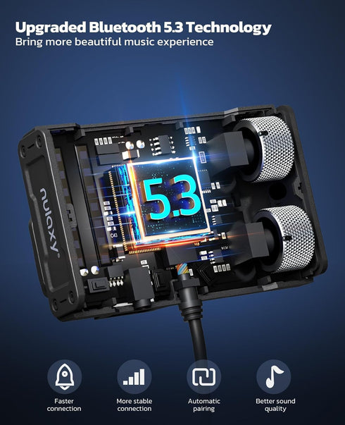 Nulaxy Bluetooth 5.3 Car Adapter, Air Vent Installation, DSP Noise Cancellation, QC3.0 & Type-C PD Car Charger,