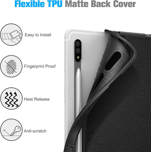 Fintie Slim Case for Samsung Galaxy Tab S8/Tab S7 11 Inch (Model SM-X700/X706/T870/T875/T878) with S Pen Holder, Black