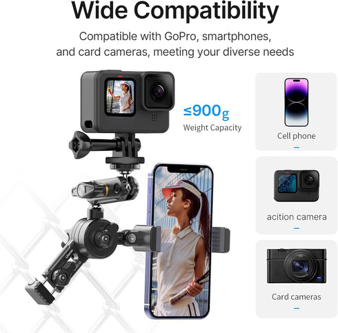 ULANZI CM010 Fence Mount Holder Accessories for Gopro - Action Camera Fence Clamp Mount for Gopro Hero 12 11 10 9 8 7 6