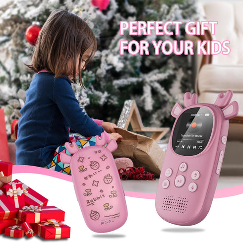 CCHKFEI 32GB MP3 MP3 MP3 MP3 Player for Kids, Cute Reindeer Portable Kids Player with Speakers Children Player