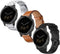 Compatible Garmin Vivoactive 4S Band, 18mm Silicone+Leather+Stainless Steel for Vivomove 3S, Fossil Gen 5E (3 Pack)