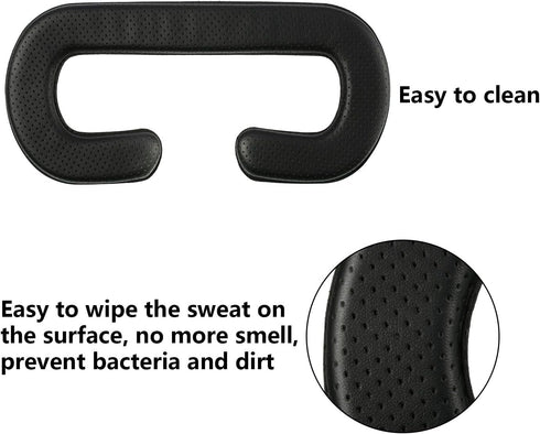 SATINIOR 4 Pack 11 mm PU Leather Foam Face Replacement Cover Pad, Memory Foam Compatible with HTC Vive Headset, Black