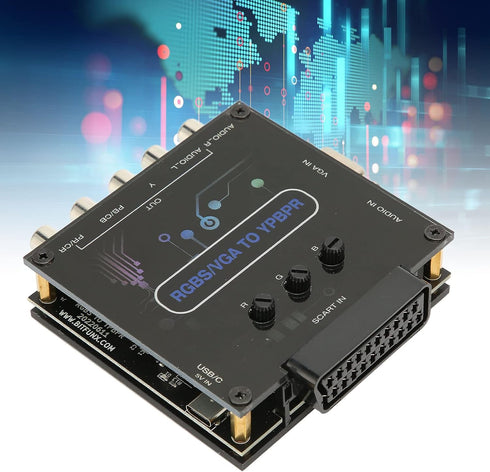 RGBS VGA SCART to YPBPR Component Converter for Genesis, N64, Dreamcast, Supports 480i, 480p, 576i, 720p