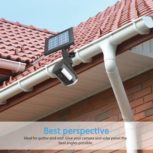 HOLACA 2-in-1 Weatherproof Gutter Mount for Solar Panel and Spotlight Cam, Compatible with 1/4 Screw Cameras