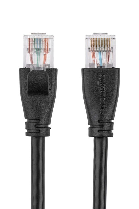 RJ45 Cat-6 1Gpbs 3 Amazon Basics Ethernet Patch Cable, Data Transfer Speed, Gold-Plated Connectors, Foot, Black