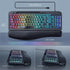VEILZOR 7-Color Wired Ergonomic Keyboard, Backlit USB Computer Keyboard with Wrist Rest, Wave Keys, Phone Holder