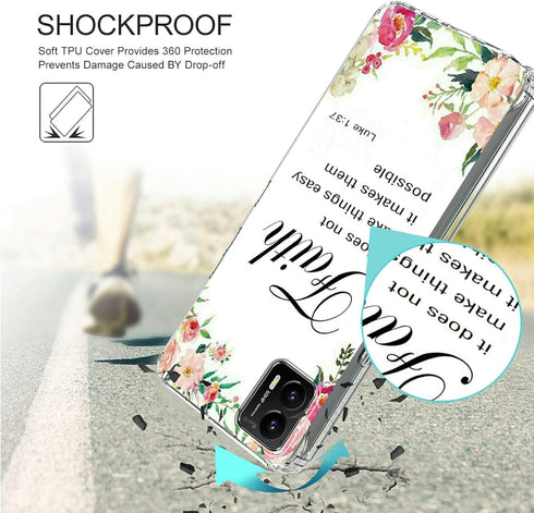 Shop Motorola Moto G 5G 2023 Clear Case: Dual Layer Hybrid TPU & PC, Shockproof, Bible Verse Pattern for Men & Women.