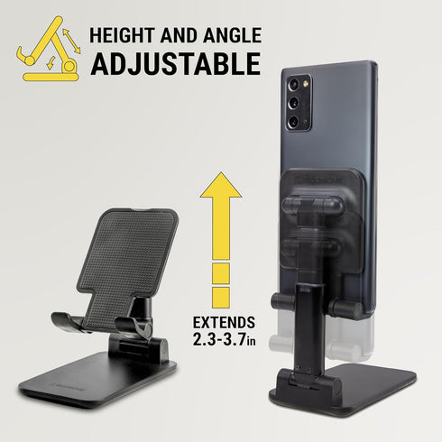 Scosche SUFMPS-SP Universal Cell Phone Stand and Holder with Non-Slip Cradle, Foldable, Adjustable Non-Magnetic Mount