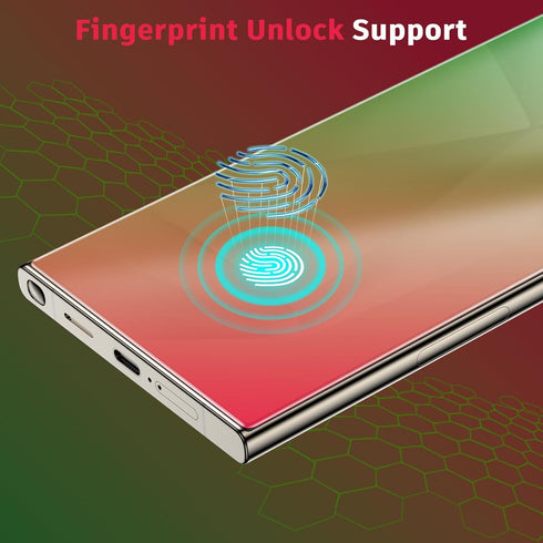 Samsung Galaxy S24 Ultra Privacy Screen Protector by LYWHL - 2 Pack, Anti Blue Light, Fingerprint Unlock, Easy Install.