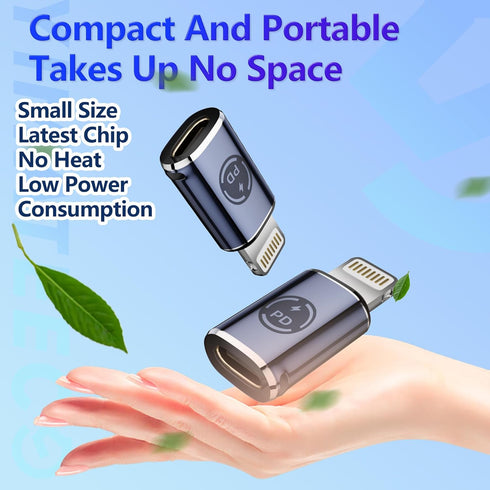 USB C to Lightning Adapter (2 Pack), USB C Female to Lightning Male, 27W PD Fast Charging & Data Transfer for iPhone